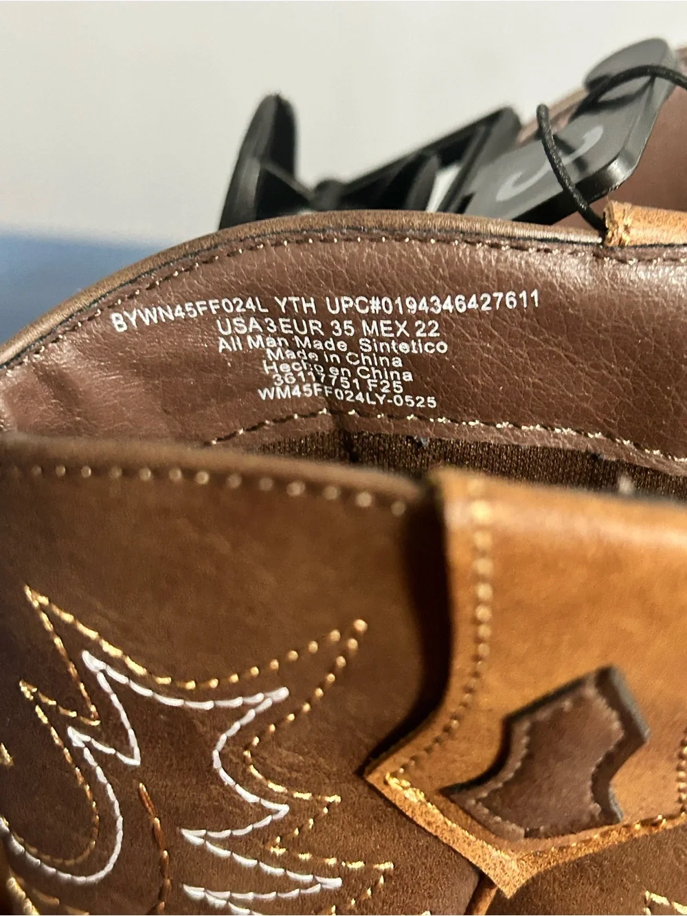 wonder nation Brown Two-Tone Kids Cowboy Boots - Picture 6 of 8